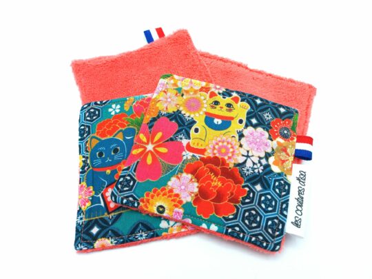 Lingettes lavables "chats MANEKI-NEKO" – Image 2