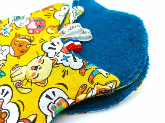 Lingettes lavables CHAT " Cartoon Kawaii jaune" – Image 3