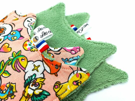 Lingettes lavables CHAT " Cartoon Kawaii rose " – Image 3