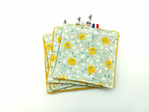 Lingettes lavables " Boutons d'or "