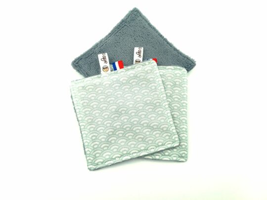 Lingettes lavables " Wifi Céladon " grises – Image 2
