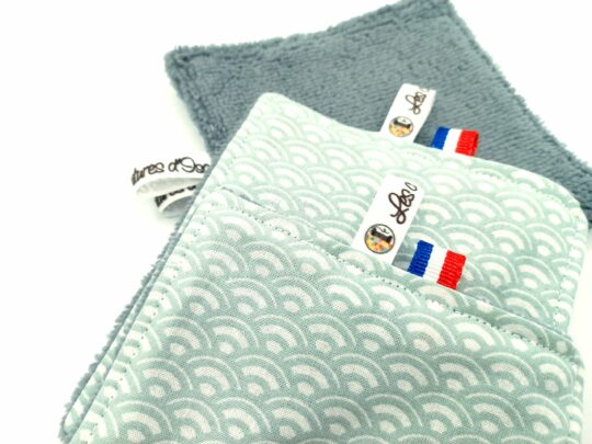 Lingettes lavables " Wifi Céladon " grises – Image 3