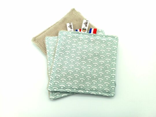 Lingettes lavables "Wifi Céladon " marrons – Image 2