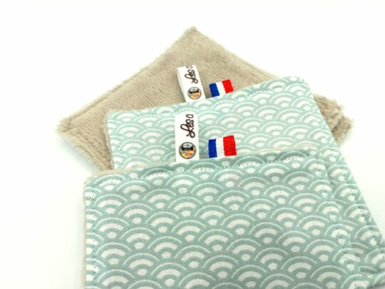 Lingettes lavables "Wifi Céladon " marrons – Image 3