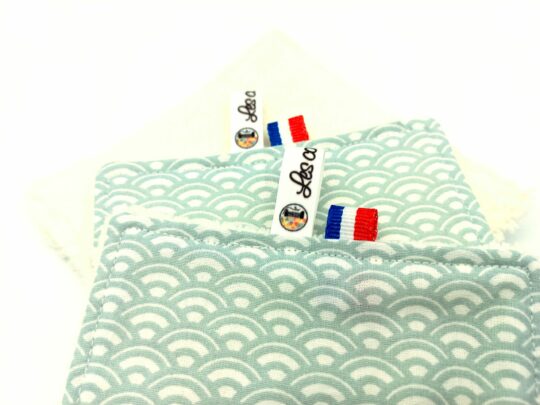 Lingettes lavables " Wifi Céladon " blanches – Image 3